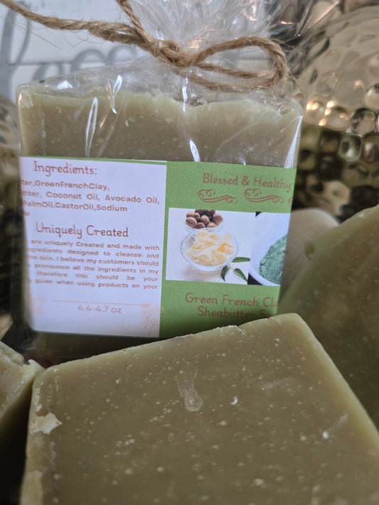Green French Clay, Moringa Powder & Shea Butter Soap
