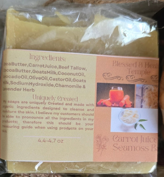 Carrot Juice, Shea Butter & Sea moss Soap