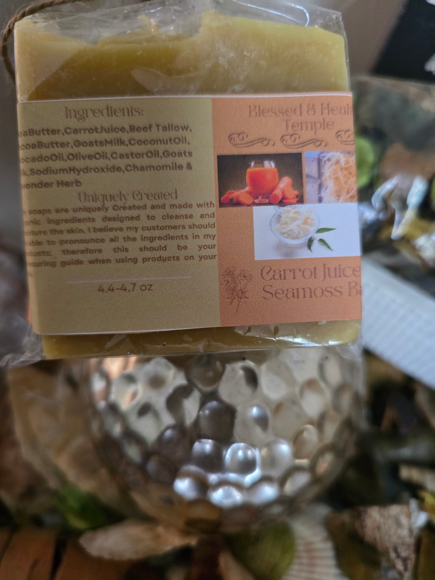 Carrot Juice, Shea Butter & Sea moss Soap
